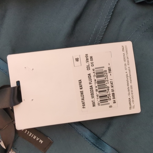 MARElieLLA Rosati Dark Teal Tapered Career Office Lightweight Viscose Trousers L - Picture 6 of 8